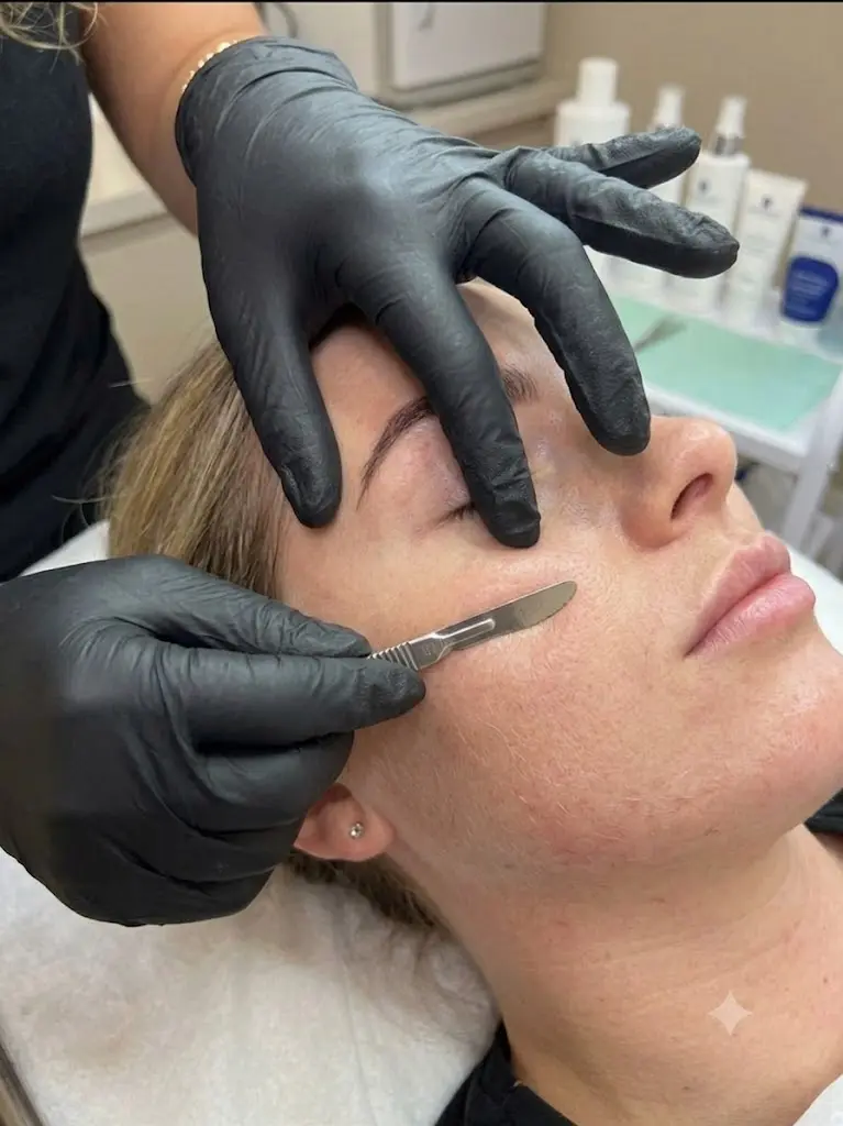 Dermaplaning Facial treatment session