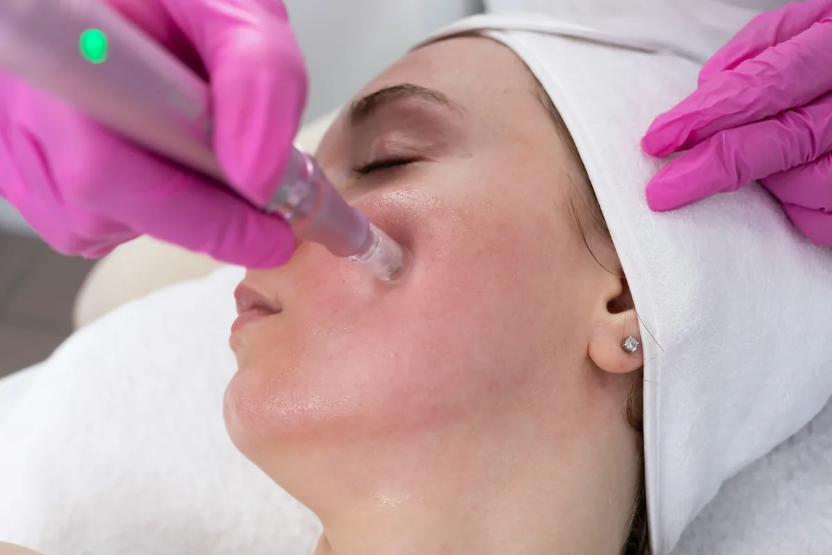 Microneedling clinical skin session